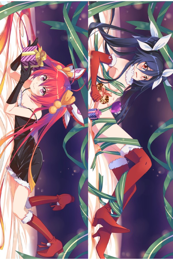 Gonna be the Twin-Tail!! Blue Ponytail and Red Ponytail Anime Dakimakura Pillow Case Cover