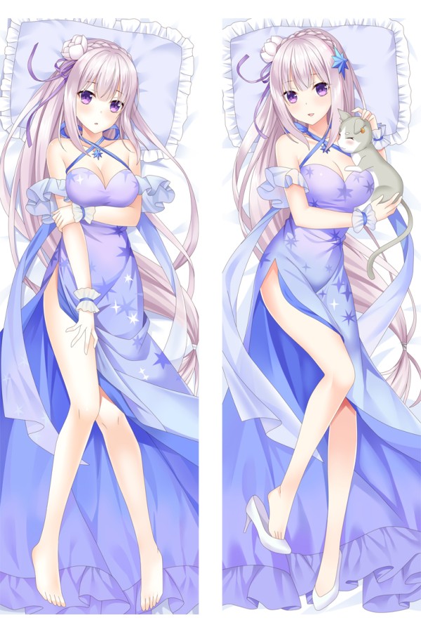 Re:Zero Emilia Anime Dakimakura Body Pillow Cover