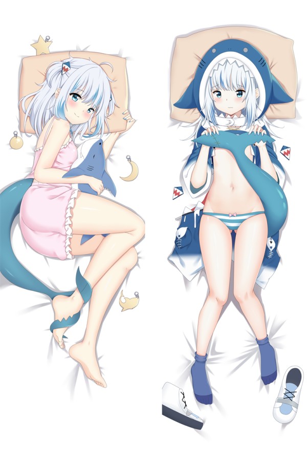 Virtual Youtuber Gawr Gura Anime Dakimakura Body Pillow Cover