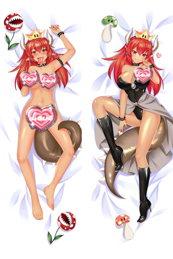 Super Mario Princess Bowsette Anime Dakimakura Body Pillow Cover