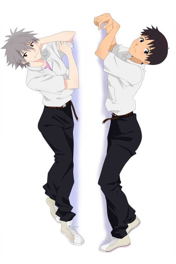Neon Genesis Evangelion EVA Shinji Ikari Kaworu Nagisa Anime Dakimakura Pillow Case