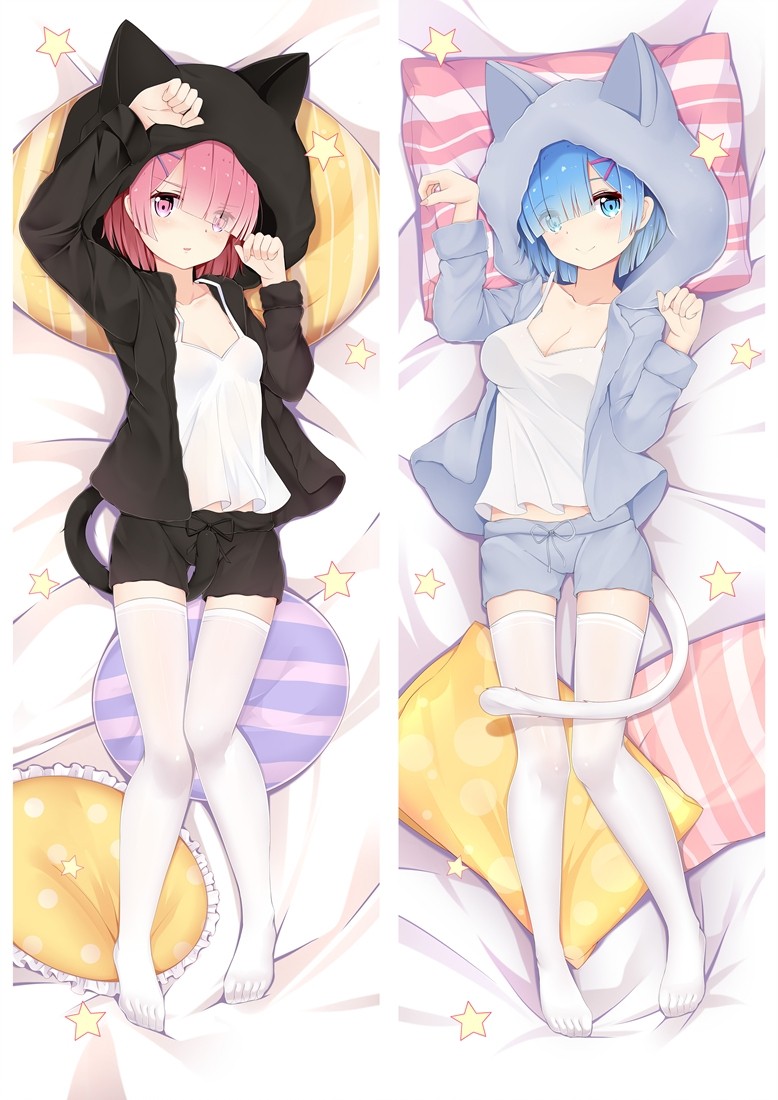 Re:Zero Starting Life in Another World Rem Ram Anime Dakimakura Pillow Cover