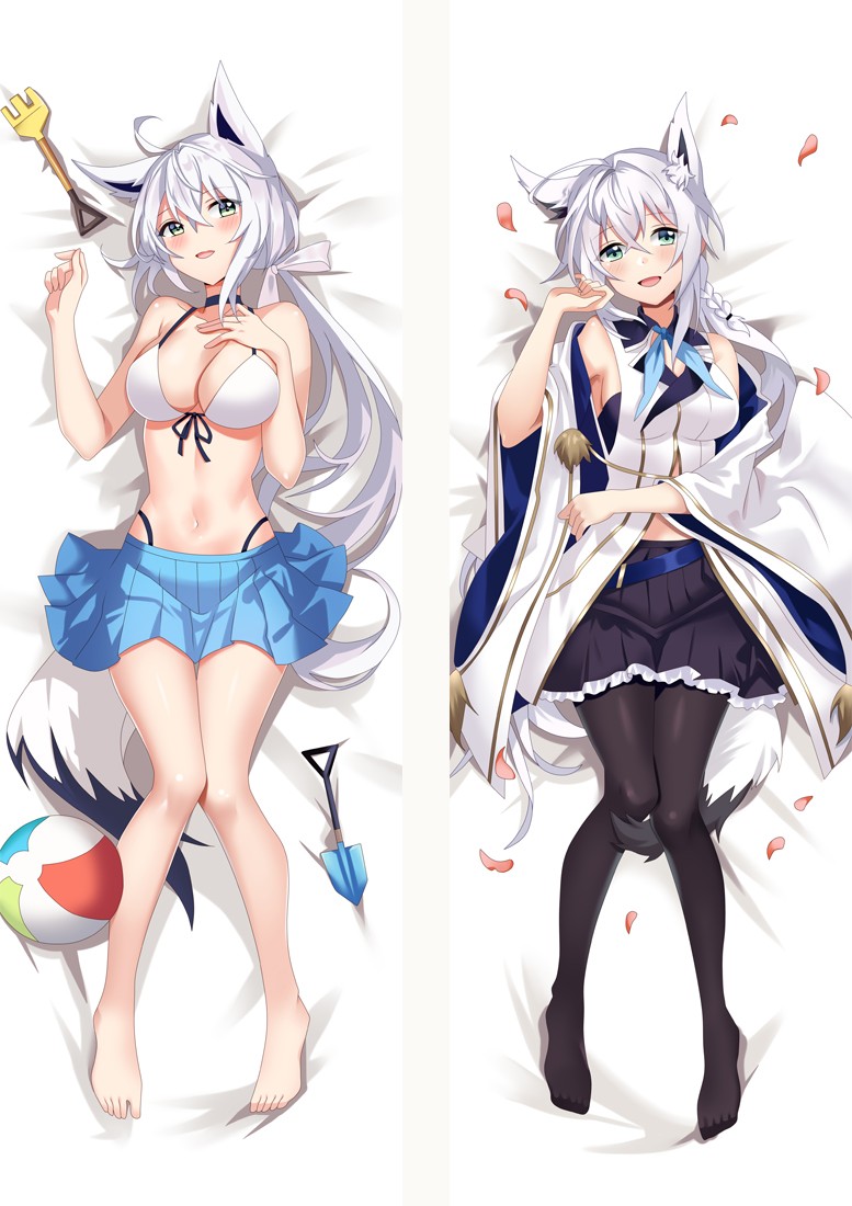 Virtual YouTuber Shirakami Fubuki Anime Dakimakura Pillow Cover