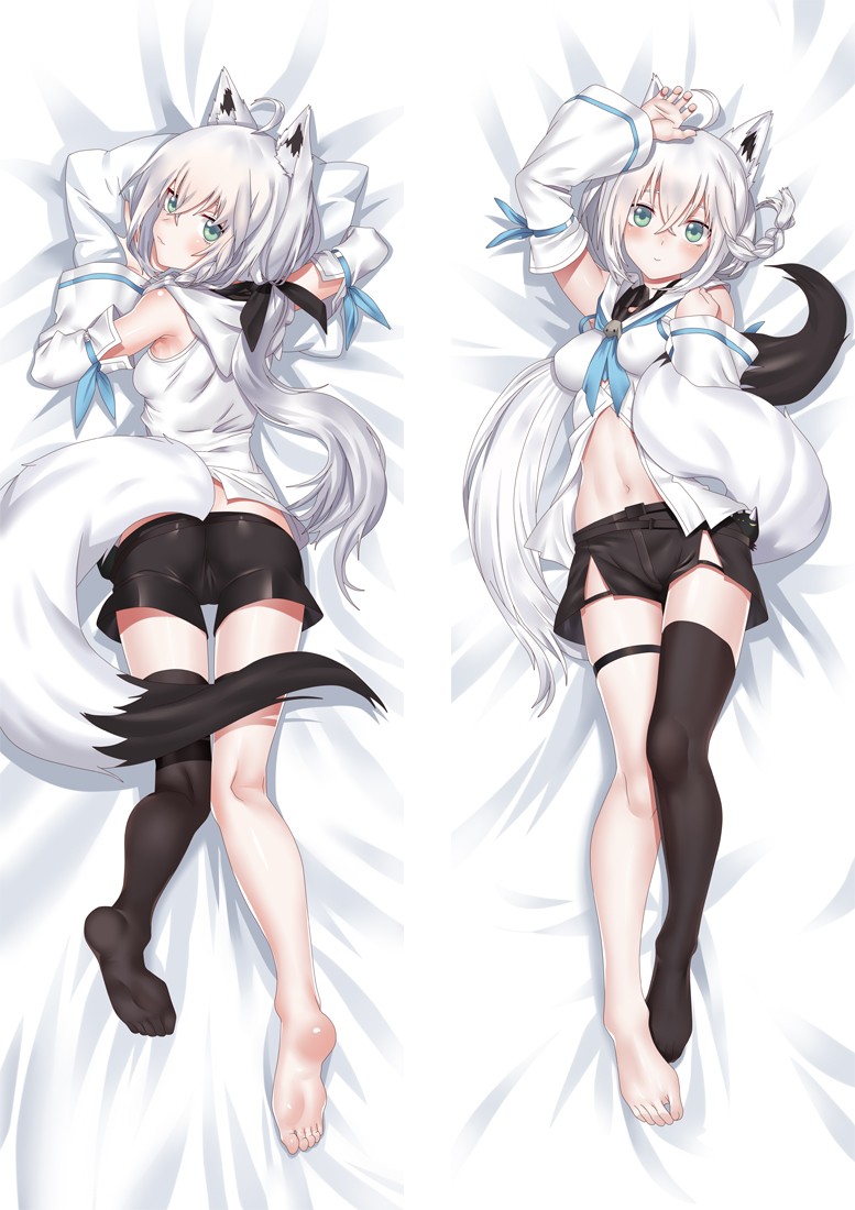 Virtual Youtuber Shirakami Fubuki Anime Dakimakura Body Pillow Cover