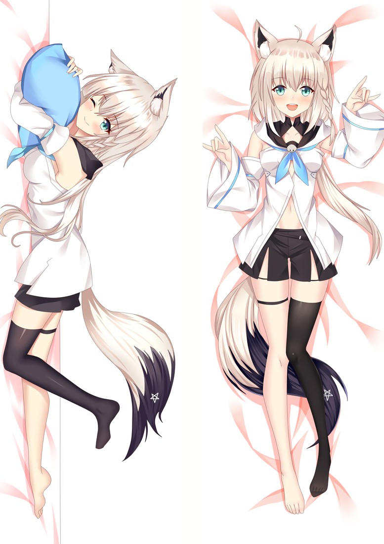 Virtual YouTuber Shirakami Fubuki Anime Dakimakura Body Pillow Cover