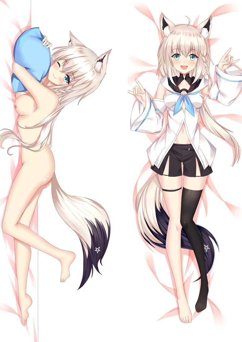 Virtual YouTuber Shirakami Fubuki Anime Dakimakura Body Pillow Cover