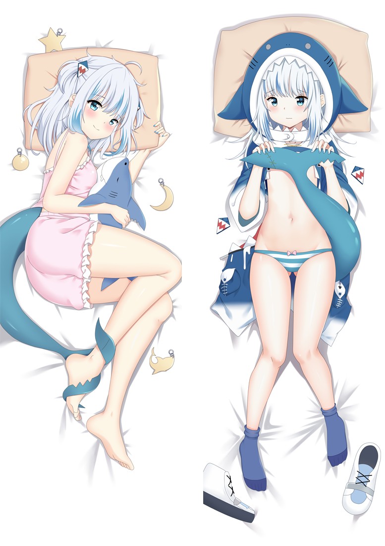 Virtual Youtuber Gawr Gura Anime Dakimakura Body Pillow Cover