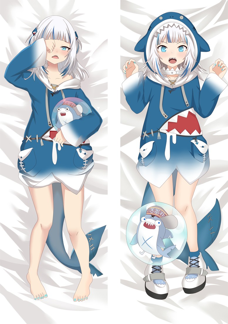 Virtual Youtuber Gawr Gura Anime Dakimakura Body Pillow Cover