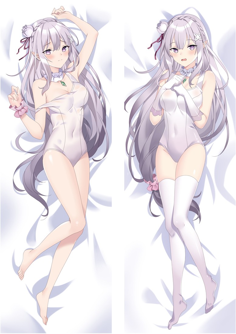 Re:Zero − Starting Life in Another World Emilia Anime Dakimakura Body Pillow Cover
