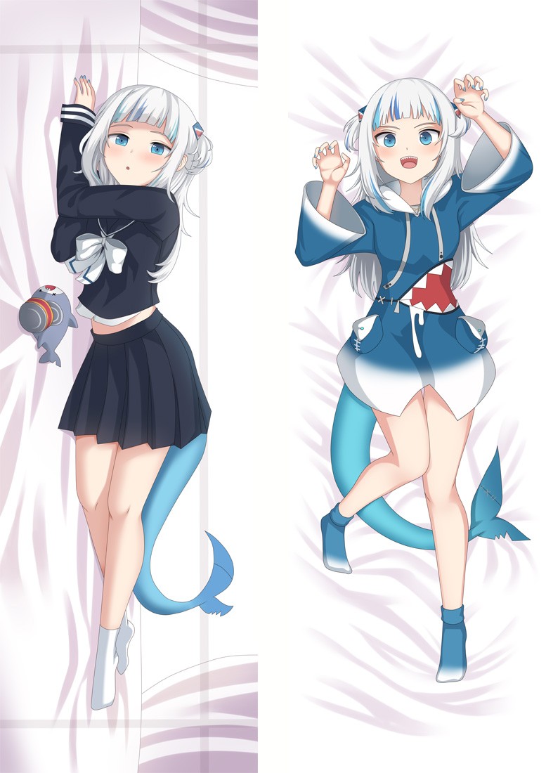 Virtual Youtuber Gawr Gura Anime Dakimakura Body Pillow Cover