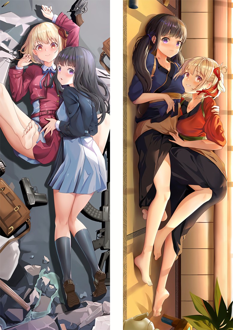 Lycoris Recoil Nishikigi Chisato & Inoue Takina Anime Dakimakura Body Pillow Cover