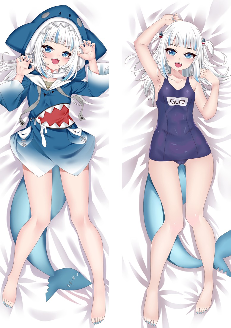 Virtual Youtuber Gawr Gura Anime Dakimakura Body Pillow Cover