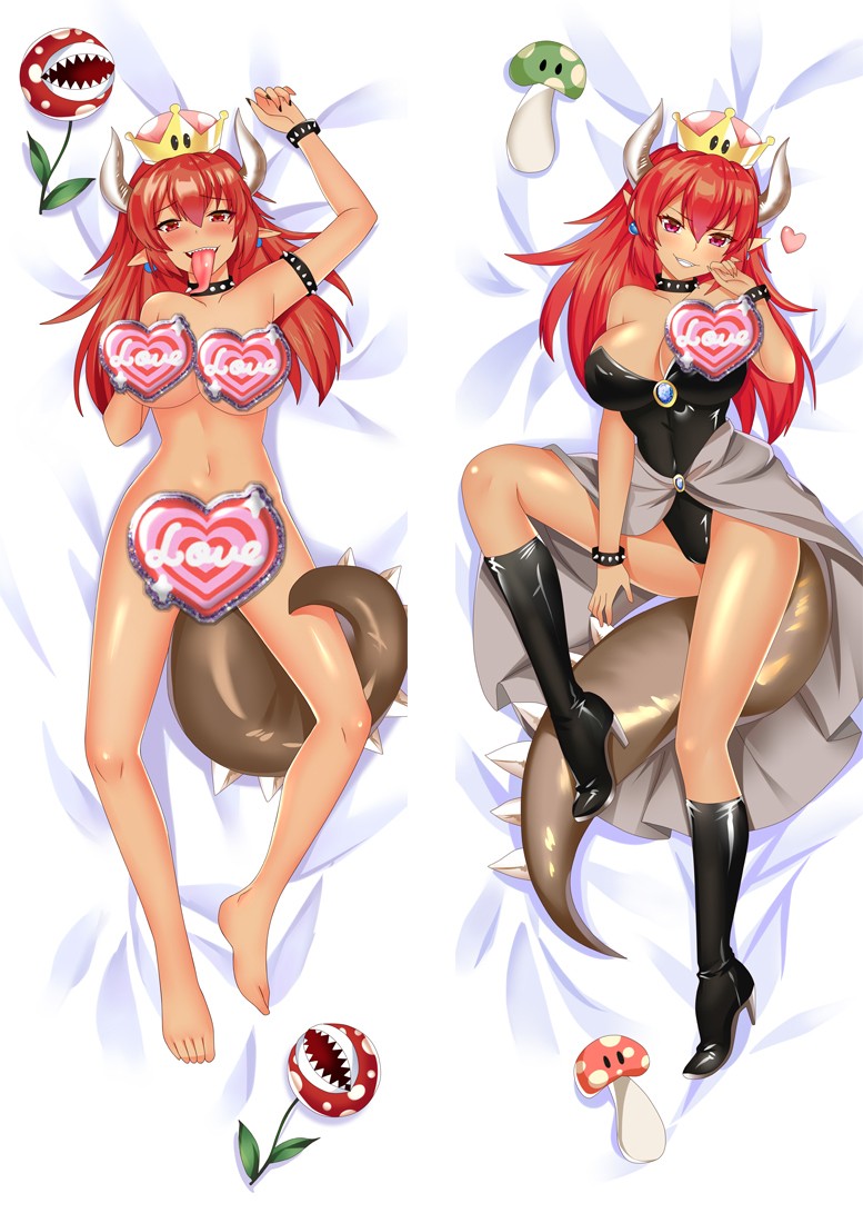 Super Mario Princess Bowsette Anime Dakimakura Body Pillow Cover