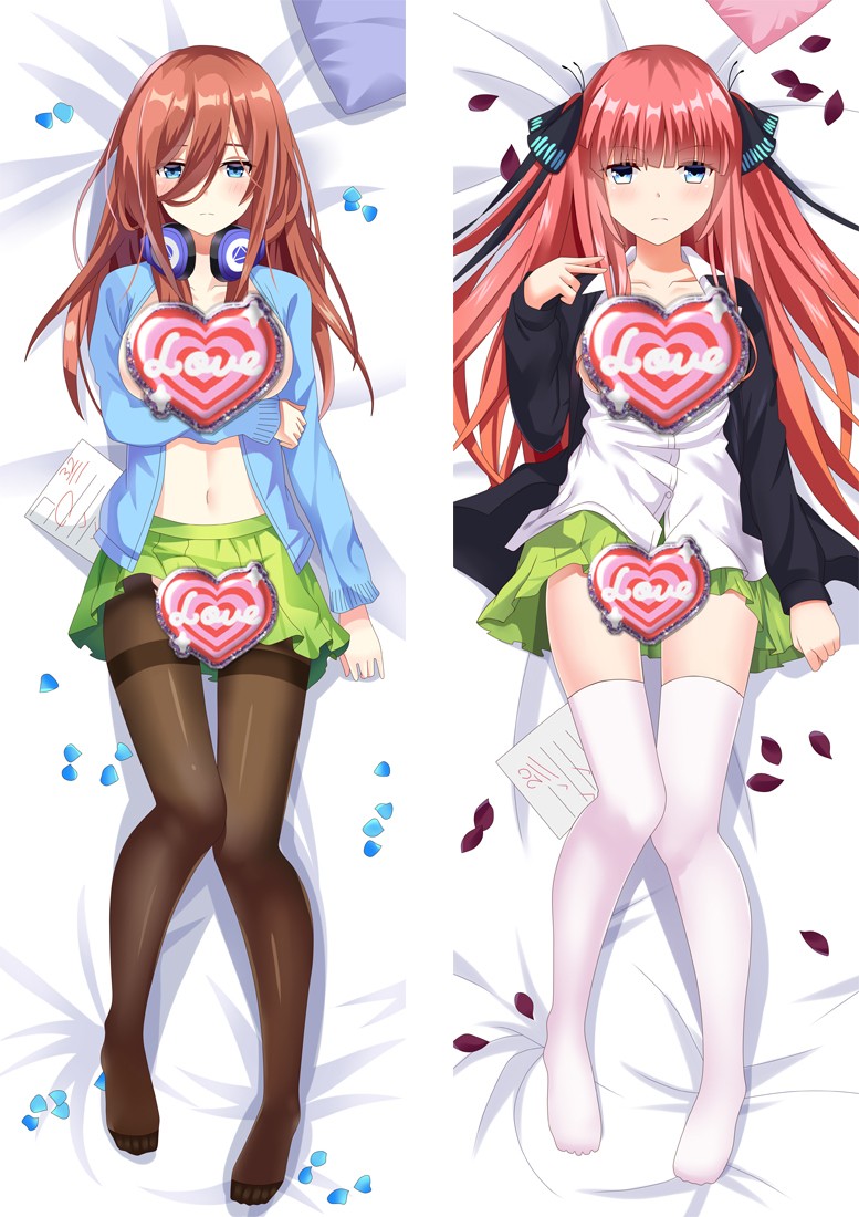 The Quintessential Quintuplets Miku Nakano & Nakano Nino Anime Dakimakura Pillow Cover