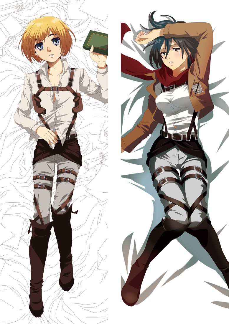 Attack on Titan Armin Arlert & Mikasa Ackerman Anime Dakimakura Body Pillow Cover