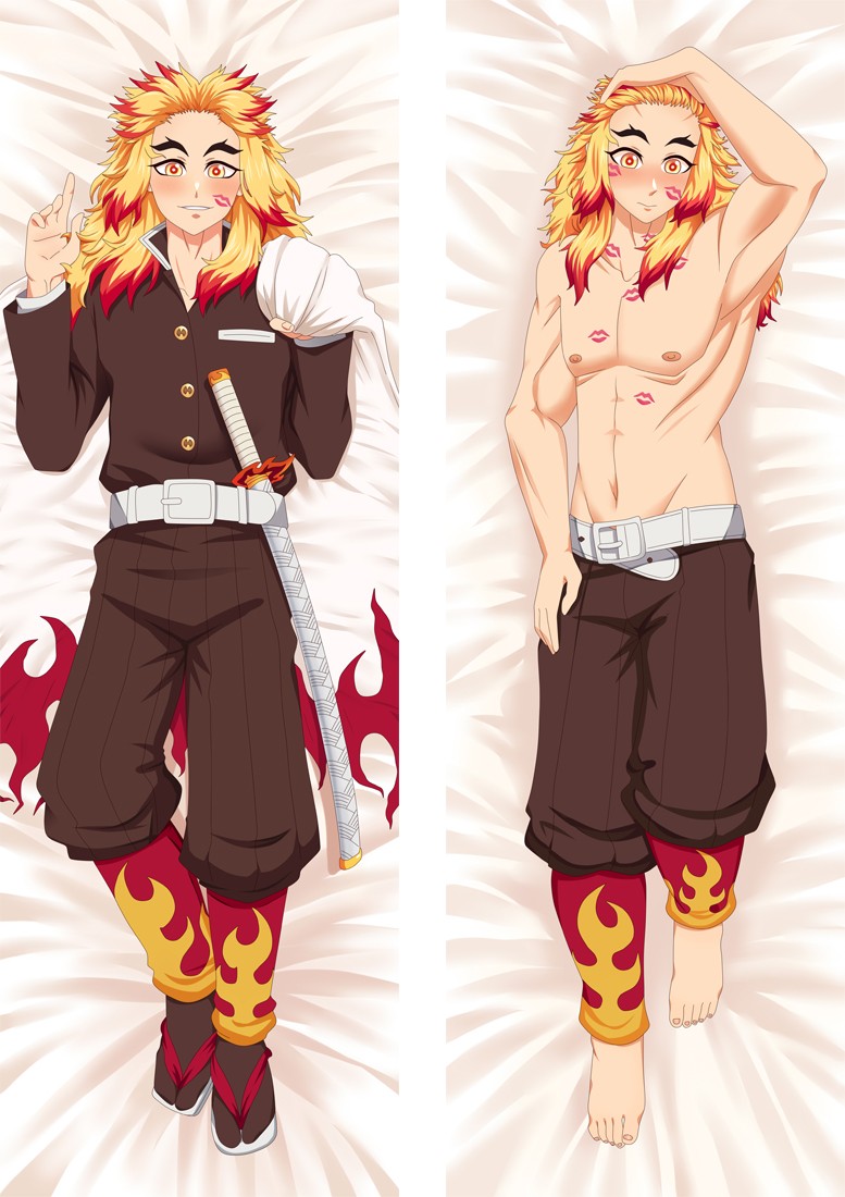 Demon Slayer: Kimetsu no Yaiba Rengoku Kyoujurou Anime Dakimakura Pillow Cover