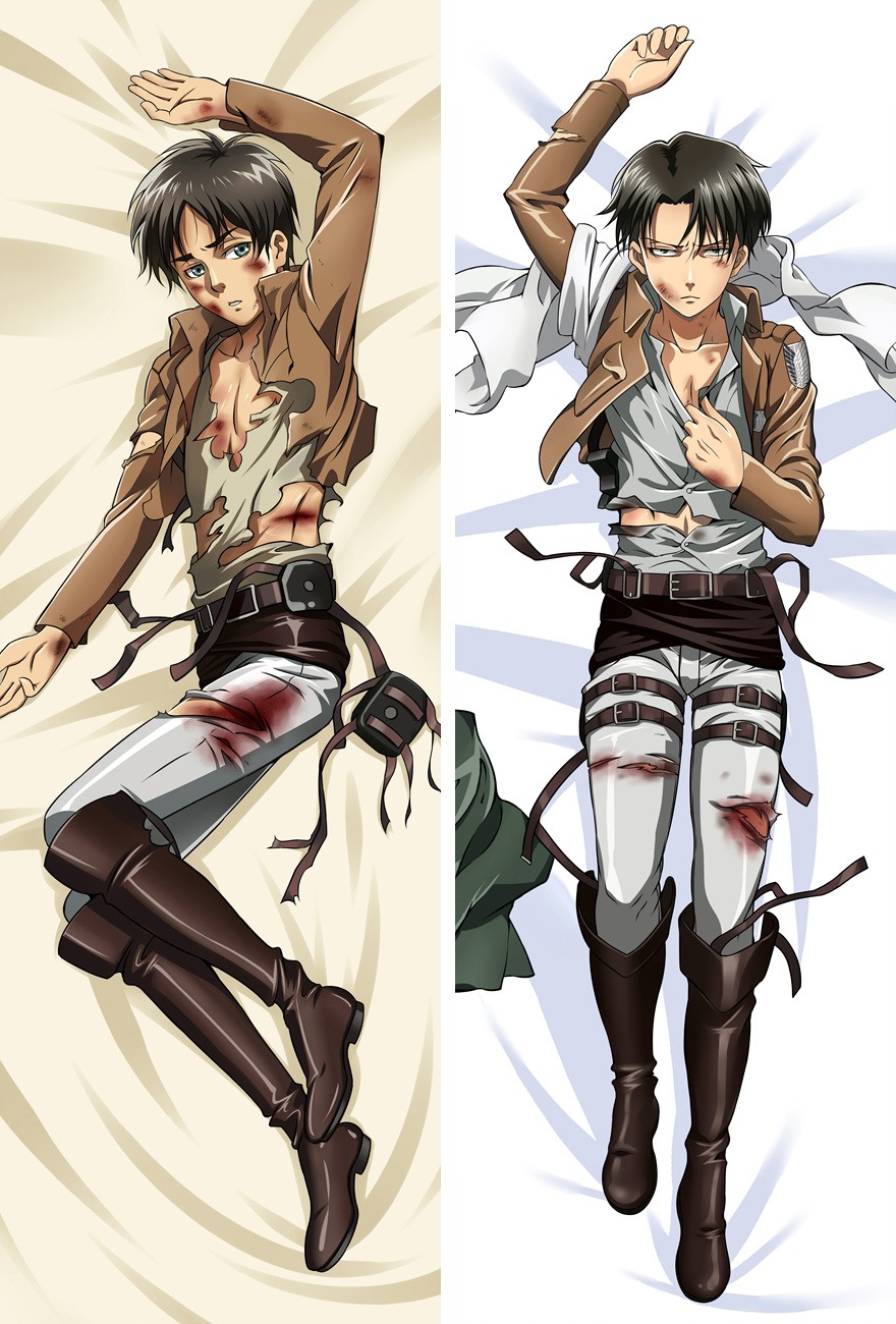 Attack on Titan Eren Yeager Levi Ackerman Anime Dakimakura Pillow Case