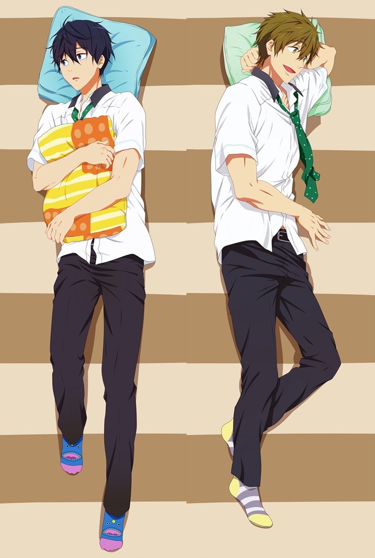 Free! Iwatobi Swim Club Haruka Nanase & Makoto Tachibana Male Anime Dakimakura Pillow Cover