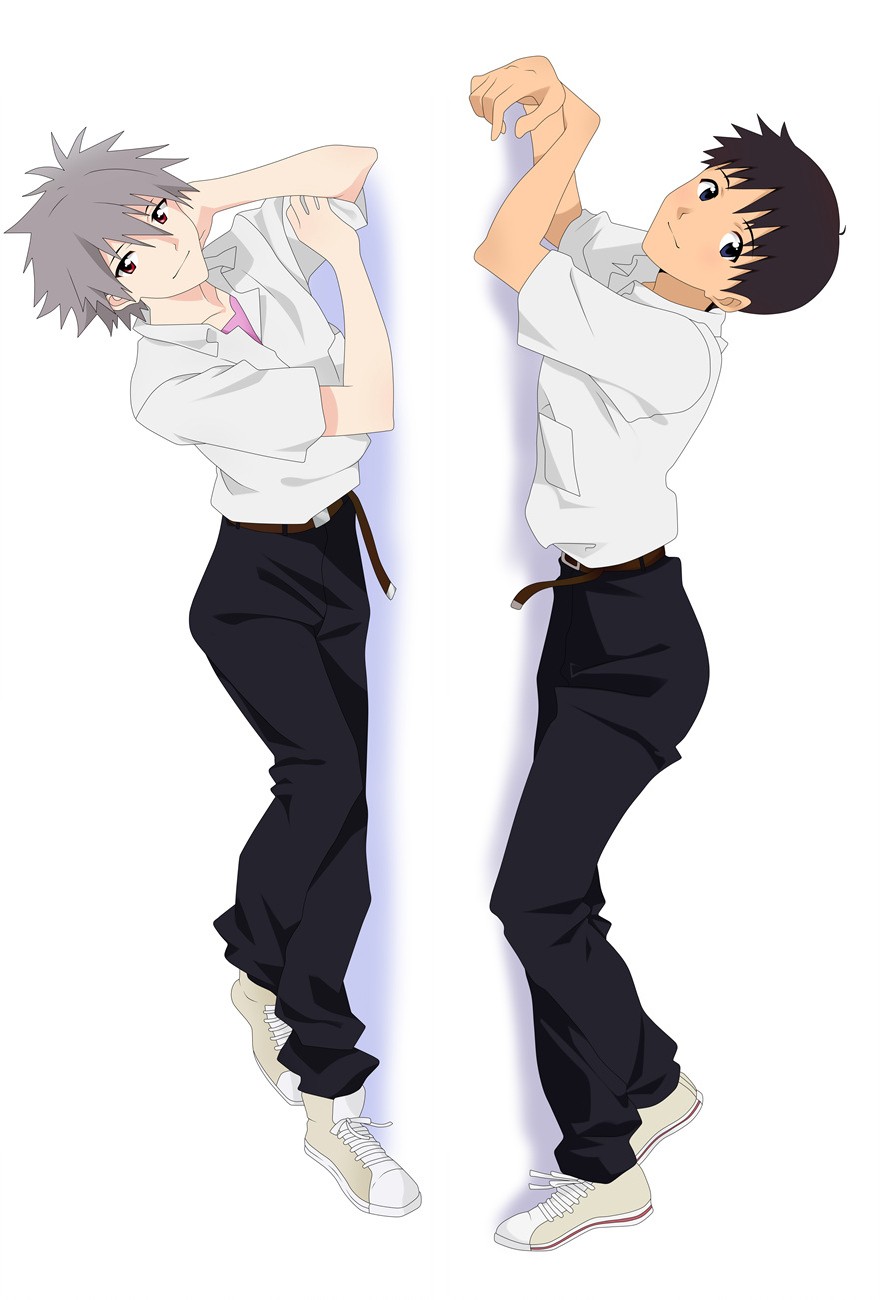 Neon Genesis Evangelion EVA Shinji Ikari Kaworu Nagisa Anime Dakimakura Pillow Case