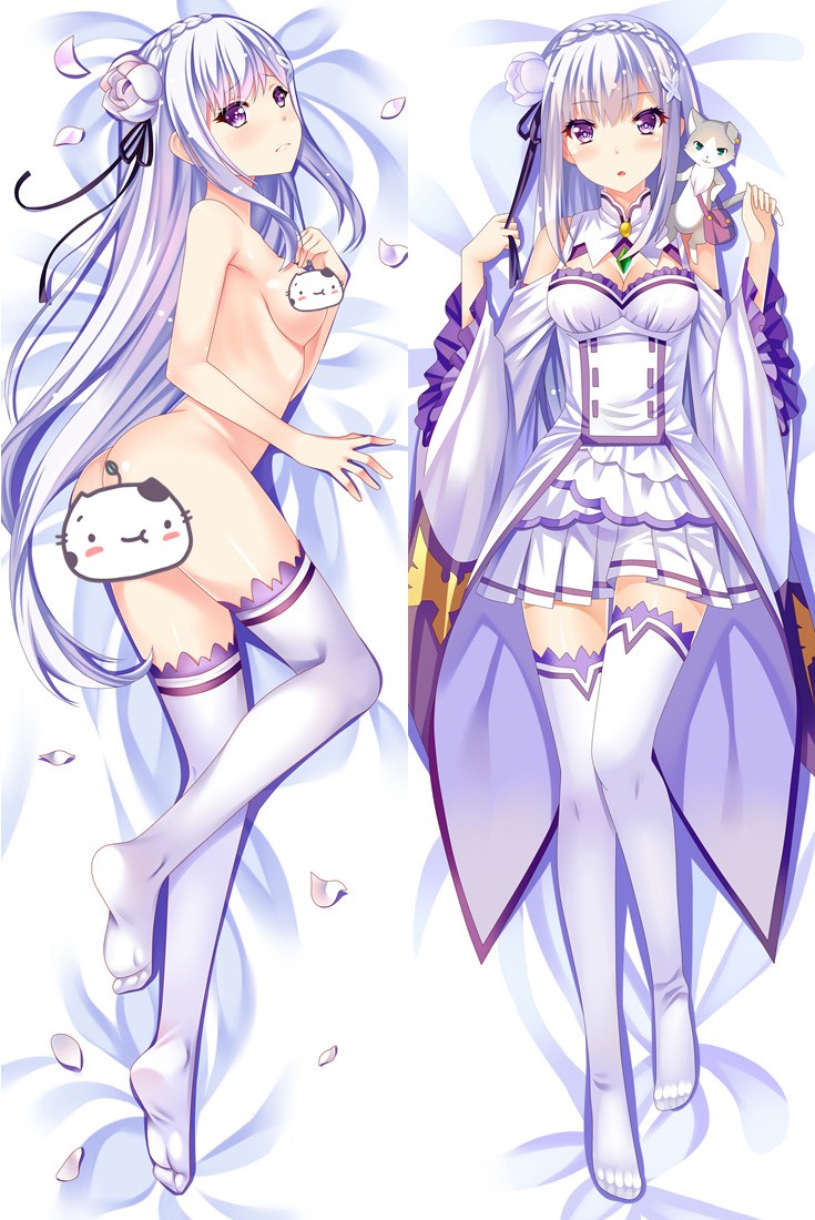 Re:Zero Emilia Anime Dakimakura Pillow Cover