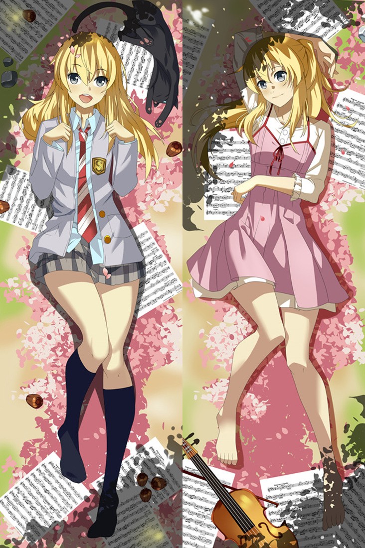 Your Lie In April Kaori Miyazono Anime Dakimakura Pillow Cover