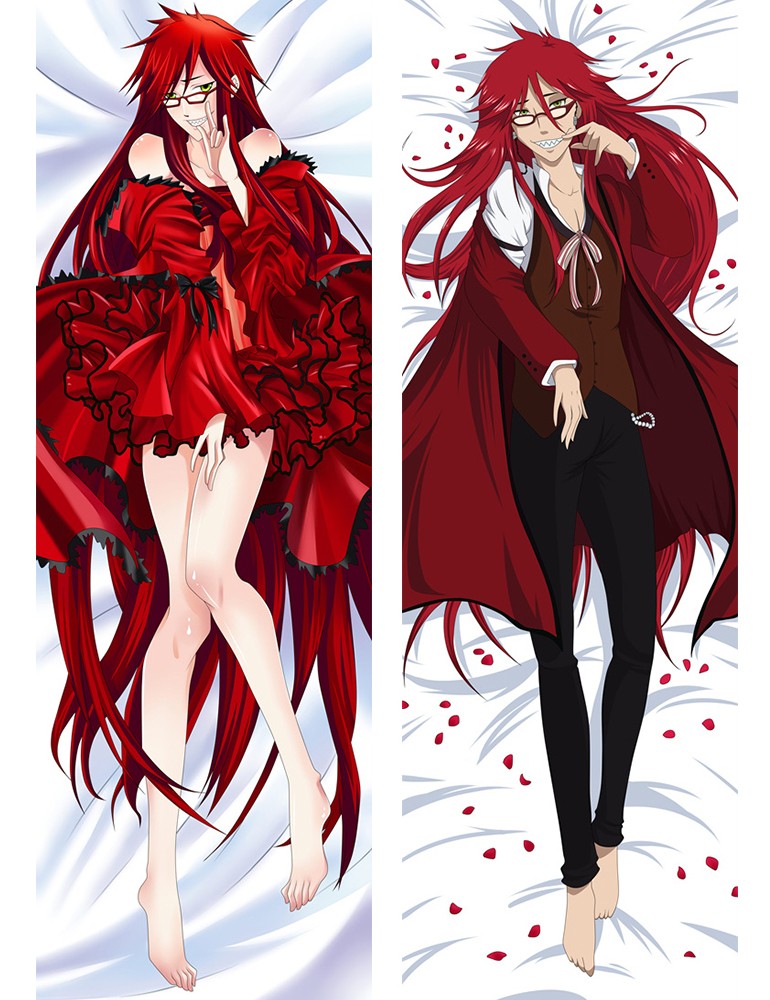Black Butler Kuroshitsuji Grell sutcliff Dakimakura Pillow Case Hugging Body