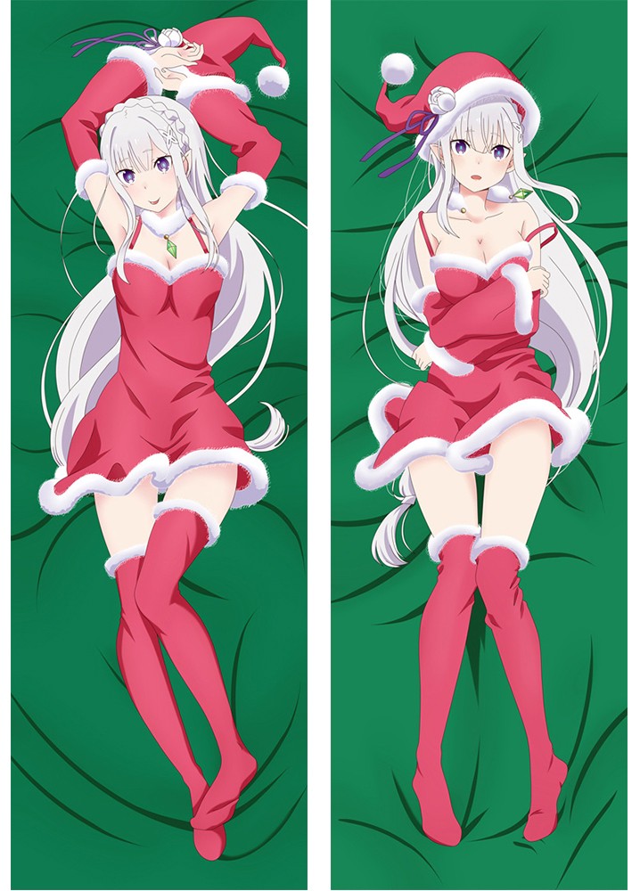 Re:Zero Starting Life in Another World Emilia Pillow Case Cover Santa