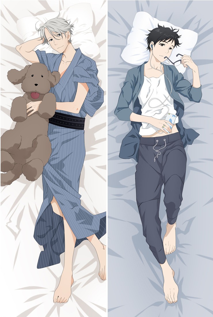 Anime Yuri on Ice Katsuki Victor Dakimakura Hugging Body Pillow Case