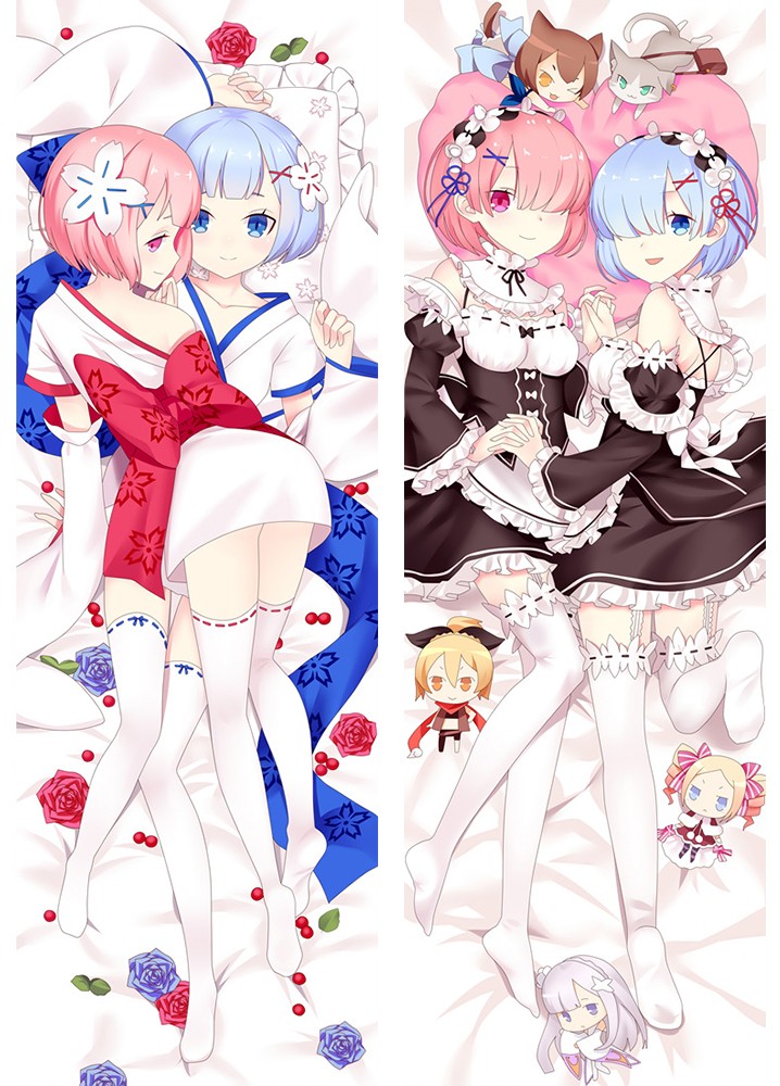 Re:Zero Rem Ram Anime Dakimakura Pillow Case 