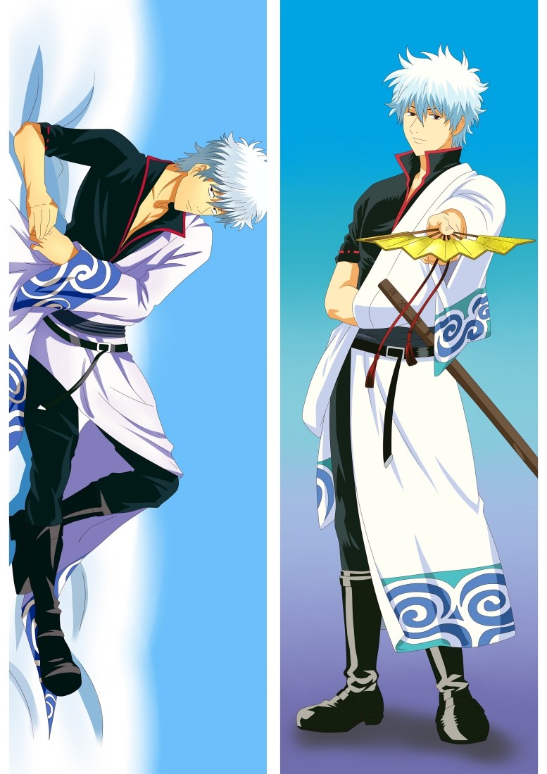 Gin Tama Sakata Gintoki BL Male Anime Dakimakura Pillow Cover