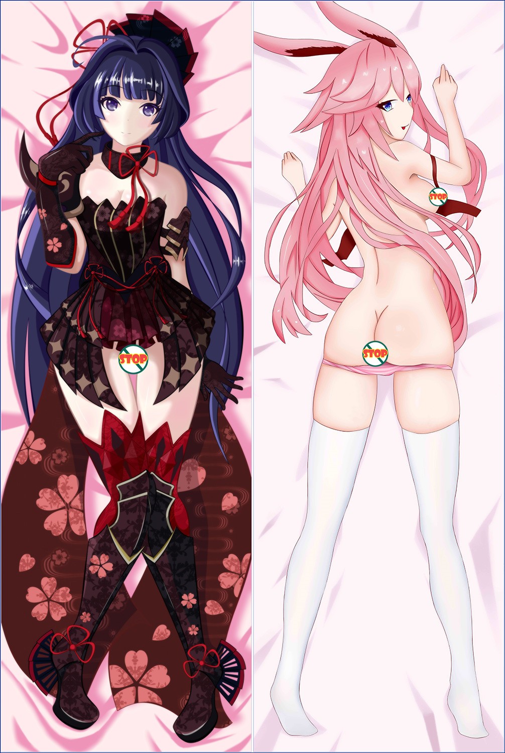 Collapse Gakuen Yae Sakura&Raiden Mei Anime Dakimakura Pillow Cover
