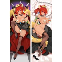 Super Mario Red Hair Bowsette Princess Bowser Anime Dakimakura Pillow Cover