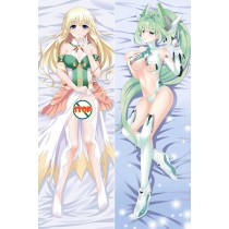 Hyperdimension Neptunia Pish/Yellow Heart Vert／Green Heart Anime Dakimakura Pillow Cover