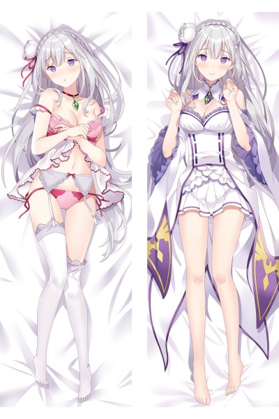 Re:Zero − Starting Life in Another World Emilia Anime Dakimakura Body Pillow Cover