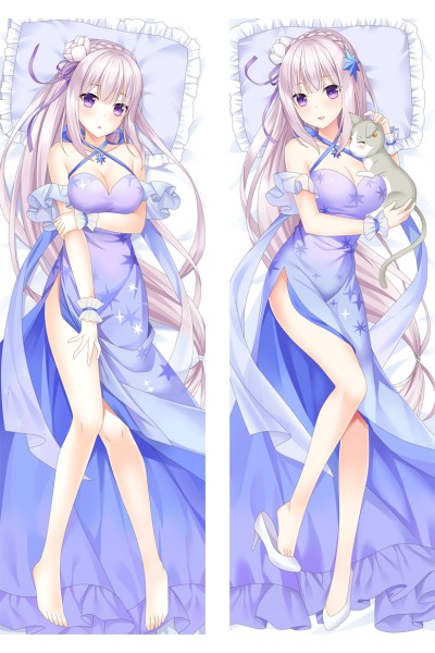 Re:Zero Emilia Anime Dakimakura Body Pillow Cover
