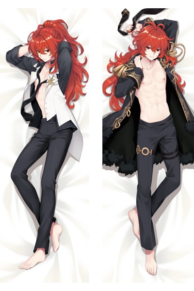 Genshin Impact Diluc Anime Dakimakura Body Pillow Cover