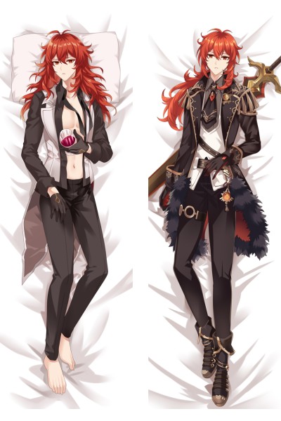 Genshin Impact Diluc Anime Dakimakura Body Pillow Cover
