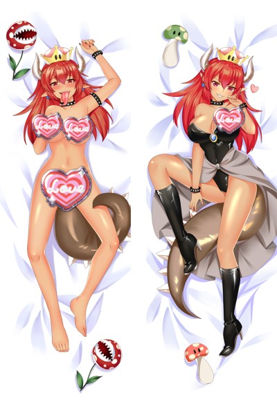 Super Mario Princess Bowsette Anime Dakimakura Body Pillow Cover