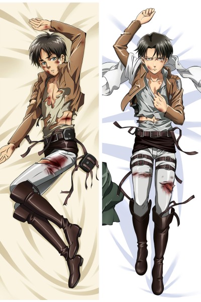 Attack on Titan Eren Yeager Levi Ackerman Anime Dakimakura Pillow Case